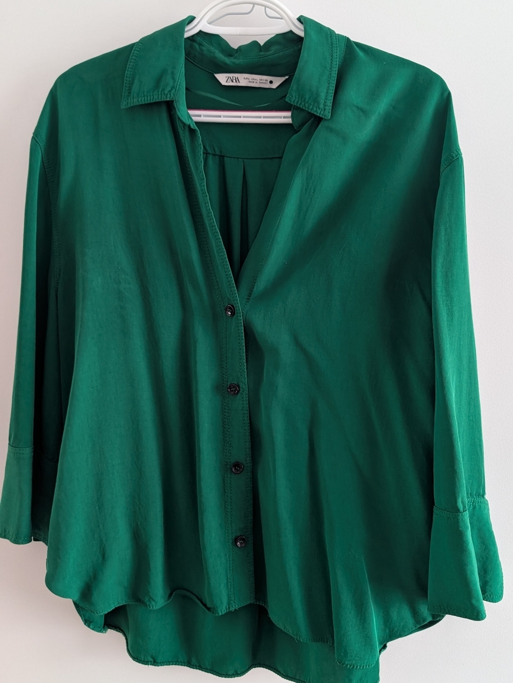 Zara Deep Green Button-Down Shirt